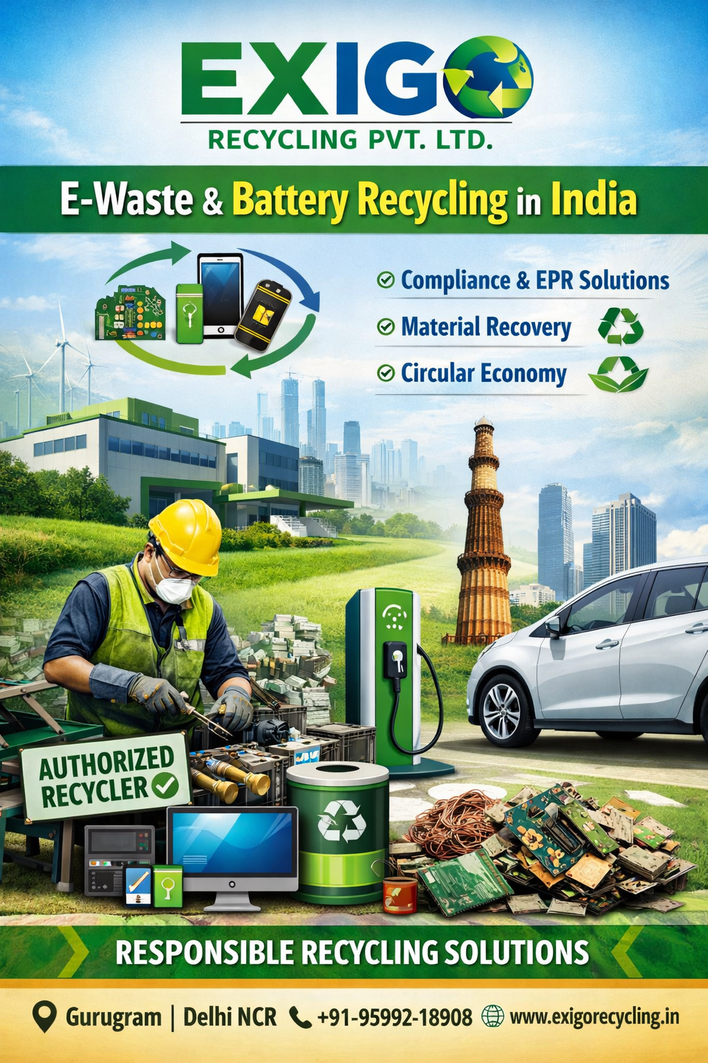 Exigo Recycling Pvt. Ltd. | Authorized E-Waste & Battery Recycling in India