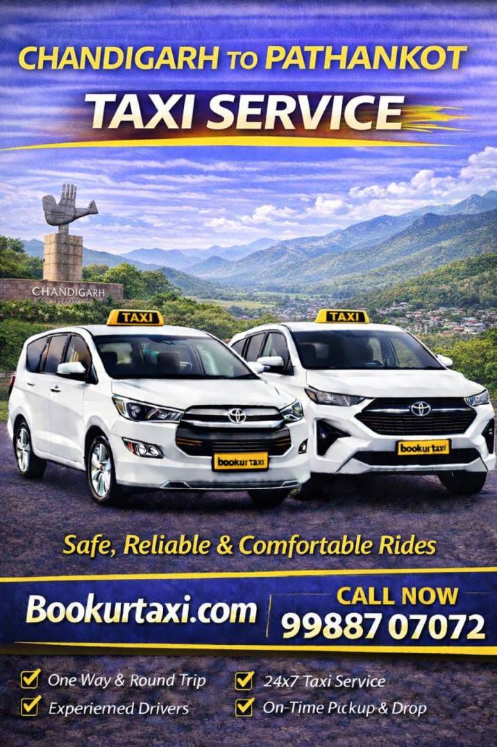 Chandigarh to Pathankot taxi