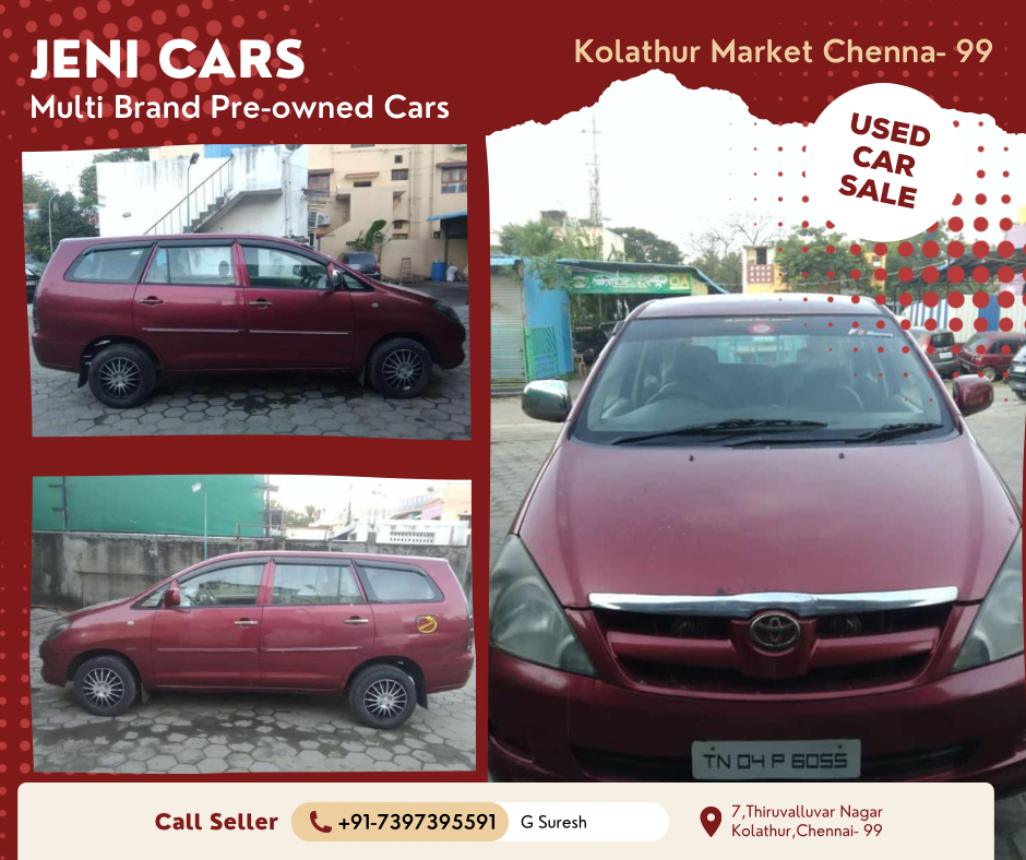 2005 Innova G4 for sale at Jeni Cars Kolathur Chennaj